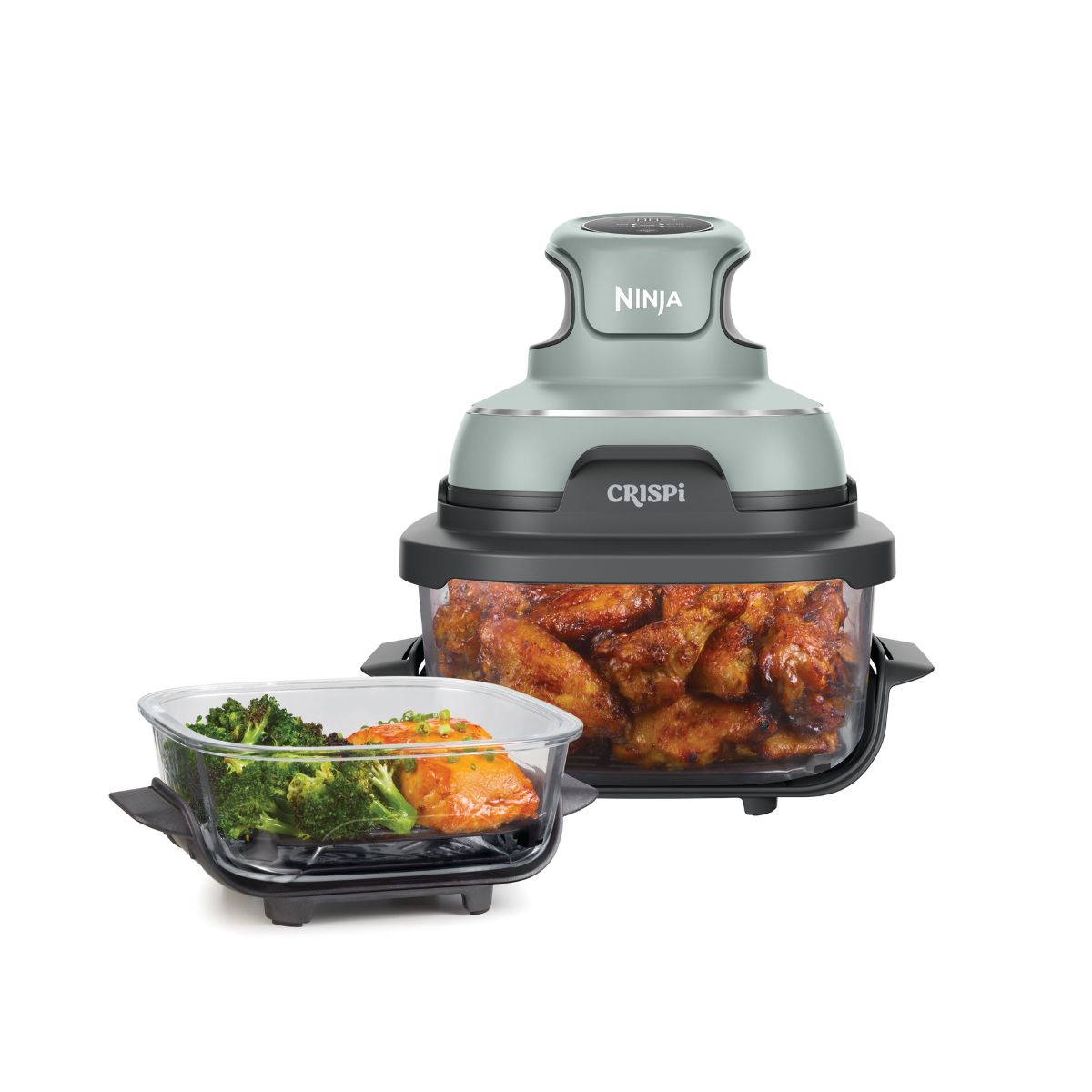 Ninja Crispi 4-in-1 Portable Glass Air Fryer Cooking System, Sage