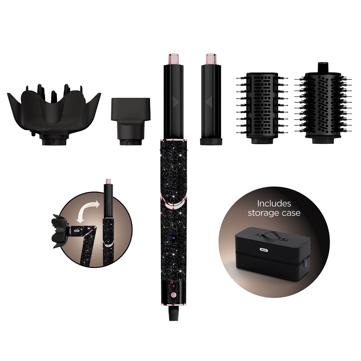 Shark FlexStyle Air Styling & Drying System, Black Sparkle