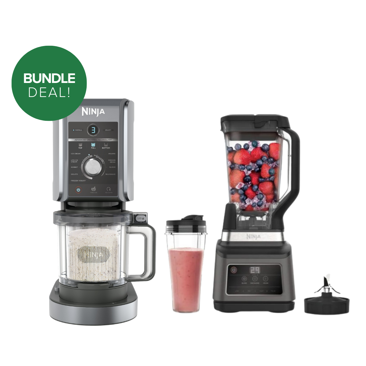 Ninja CREAMi Ice Cream Maker & 2 in 1 Blender Bundle