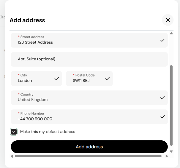 Enter your contact information screen